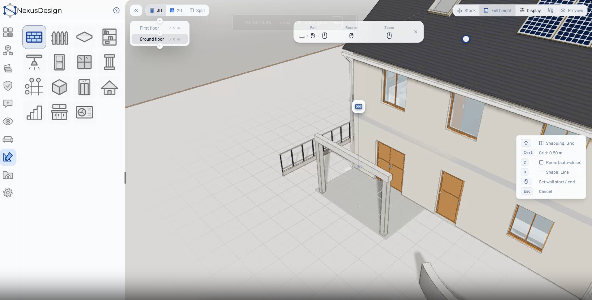 Nexus Design 3D house model and building element tools